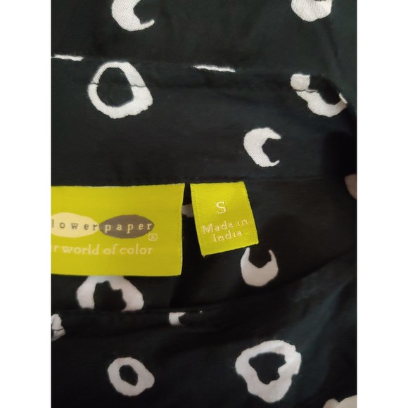 Rock Flower Paper Womens Top Small Black White Modal Long Sleeve Blouse Button - Picture 7 of 10